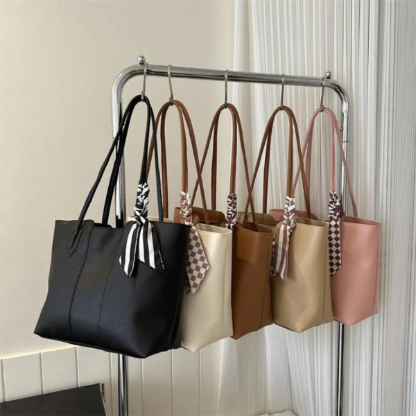 Wholesale High Capacity PU Leather Handbags Girls Simple Pure Color Underarm Bag Fashion Square Shoulder Women Tote Bags