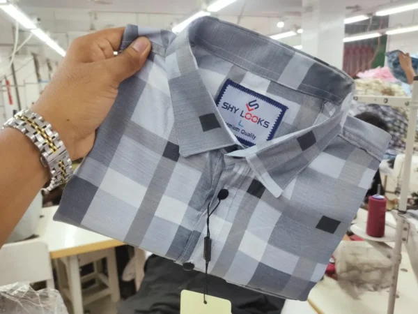 Luxury China Magnet Cotton Stripped full Sleeve Print Shirt-1400A