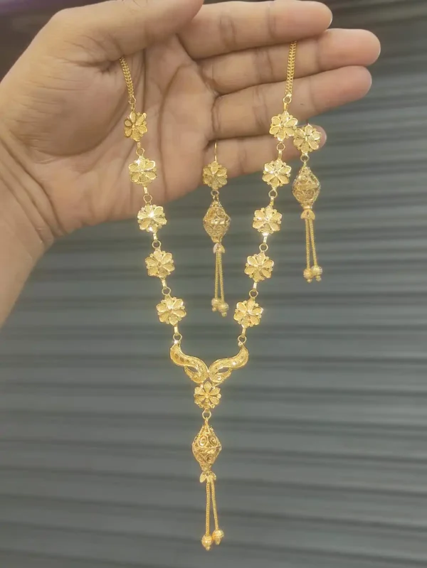 Indian Original Forming 1.5 Gram Gold Plated Jewelry Set for Women-2100A