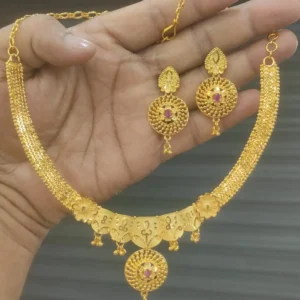 Indian Original Forming 1.5 Gram Gold Plated Jewelry Set for Women-2100A