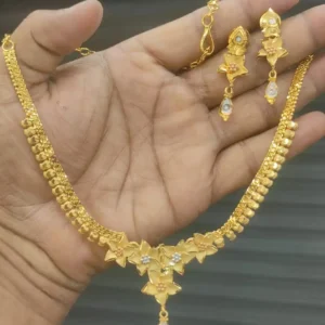 Indian Original Forming 1.5 Gram Gold Plated Jewelry Set for Women-2100A