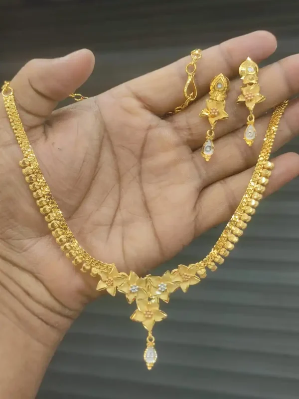 Indian Original Forming 1.5 Gram Gold Plated Jewelry Set for Women-2100A