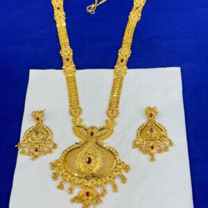 Indian Original Forming 1.5 Gram Gold Plated Bridal Jewelry Set-14200A