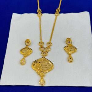 Indian Original Forming 1.5 Gram Gold Plated Bridal Jewelry Set-14200A