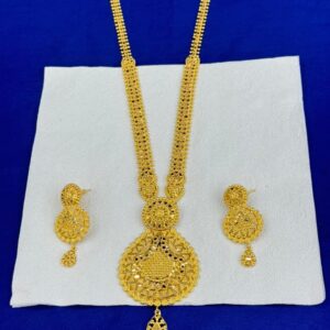 Indian Original Forming 1.5 Gram Gold Plated Bridal Jewelry Set-14200A