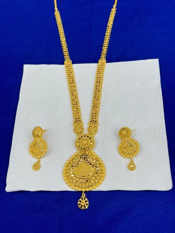 Indian Original Forming 1.5 Gram Gold Plated Bridal Jewelry Set-14200A