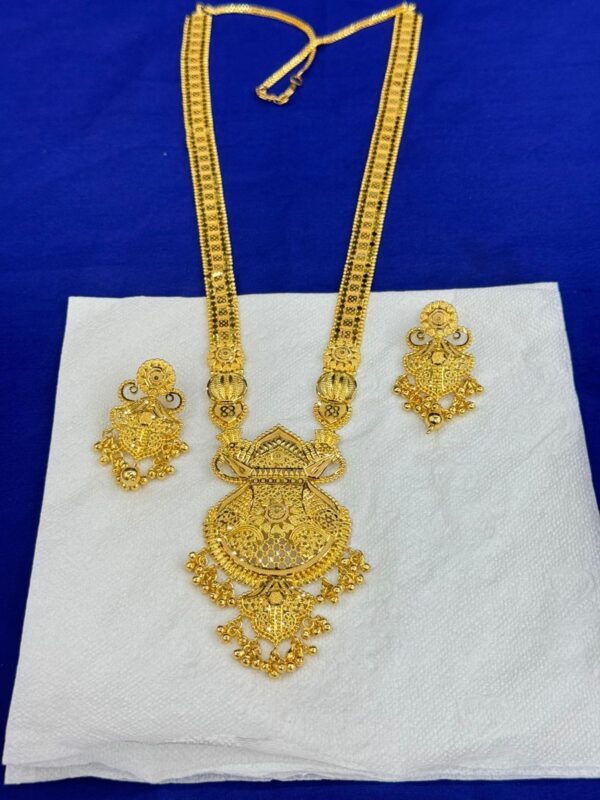 Indian Original Forming 1.5 Gram Gold Plated Bridal Jewelry Set-14200A