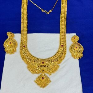 Indian Original Forming 1.5 Gram Gold Plated Bridal Jewelry Set-14200A