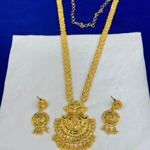 Indian Original Forming 1.5 Gram Gold Plated Bridal Jewelry Set-14200A