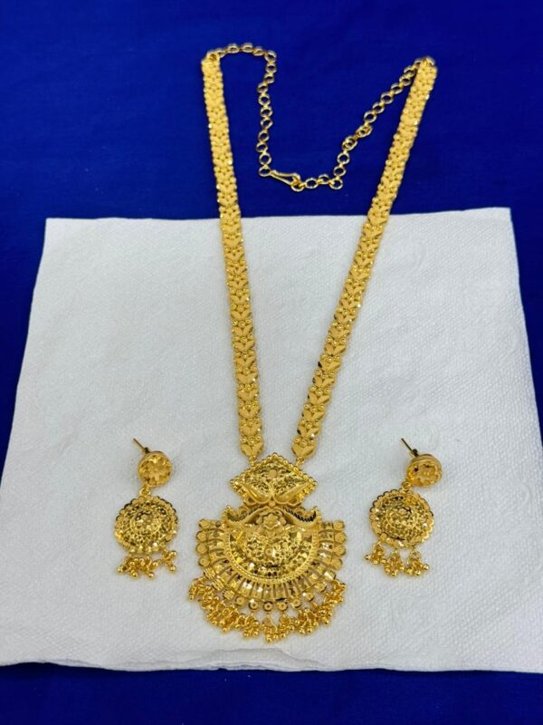 Indian Original Forming 1.5 Gram Gold Plated Bridal Jewelry Set-14200A