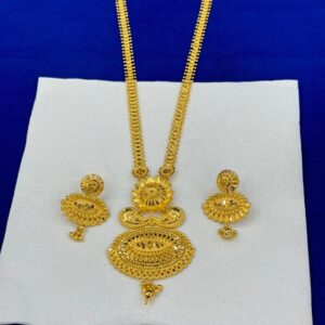 Indian Original Forming 1.5 Gram Gold Plated Bridal Jewelry Set-14200A