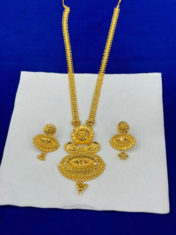 Indian Original Forming 1.5 Gram Gold Plated Bridal Jewelry Set-14200A